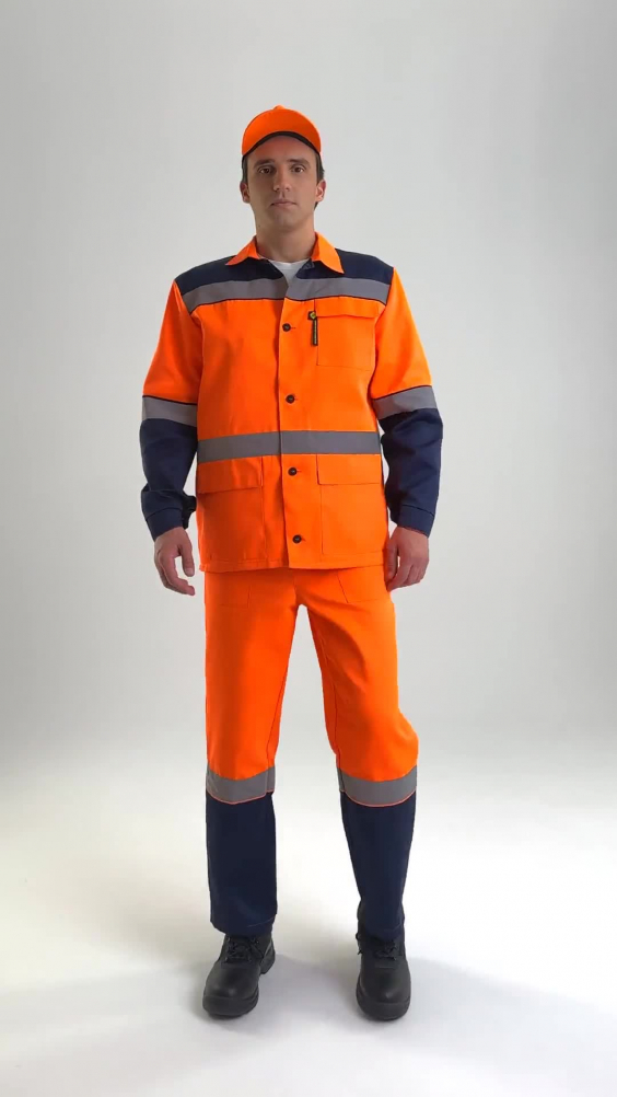 Костюм Коммунальщик сигнальный оранжевый/т.синий